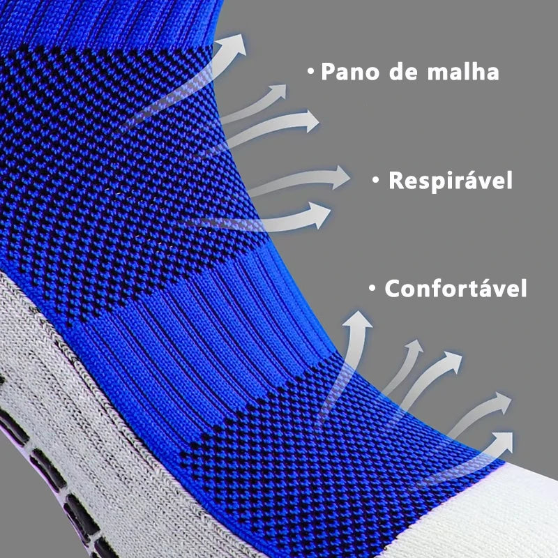 Meia Esportiva Antiderrapante Cano Médio – Ideal para Futebol, Corrida e Treinos
