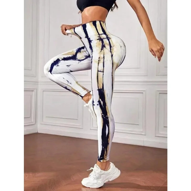 Legging Feminina Seamless Tie Dye com Efeito Levanta Bumbum – Alta Compressão e Estilo!