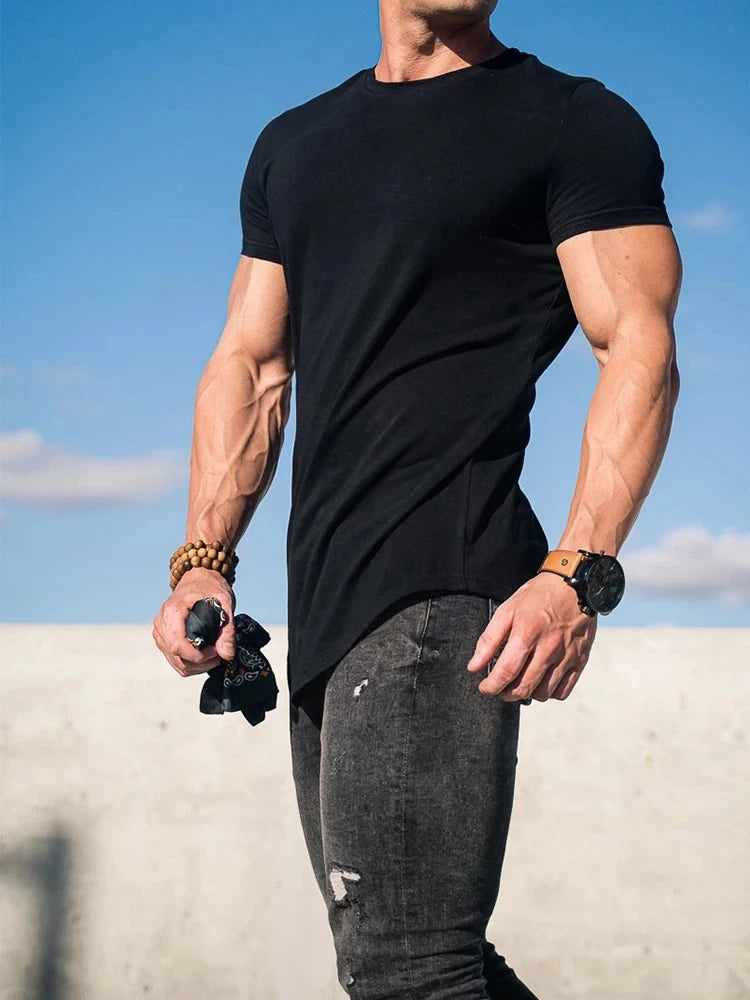 Camiseta Masculina Muscle Fitness – Algodão de Alta Qualidade para Treinos e Atividades Esportivas