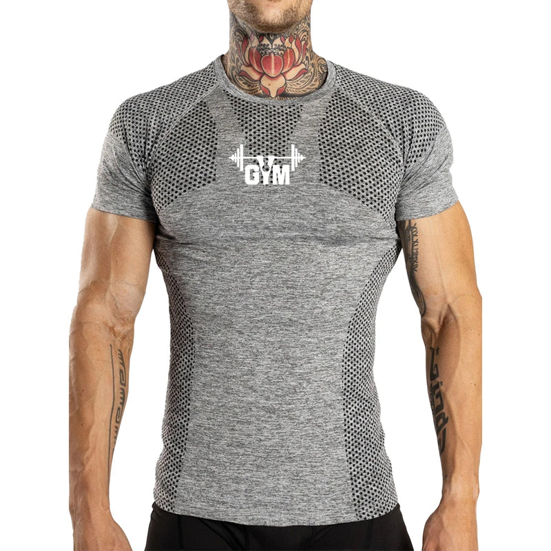 T-shirt Masculina Esportiva – Compressão, Musculação, Secagem Rápida