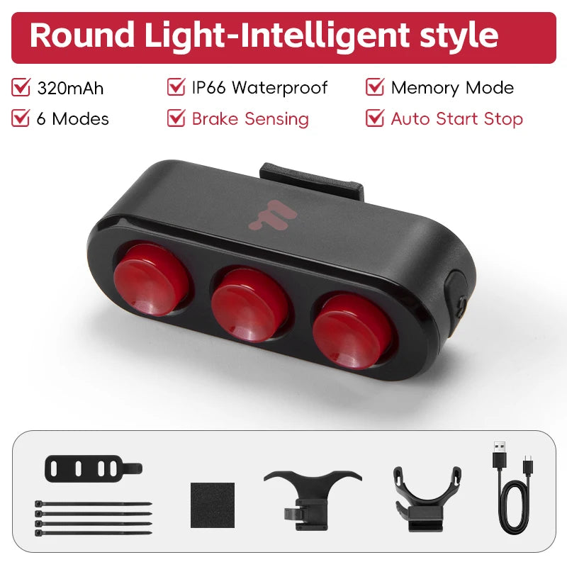 Luz Traseira Inteligente para Bicicleta WEST BIKING – Visibilidade Máxima e Tecnologia de Ponta nos Seus Pedais