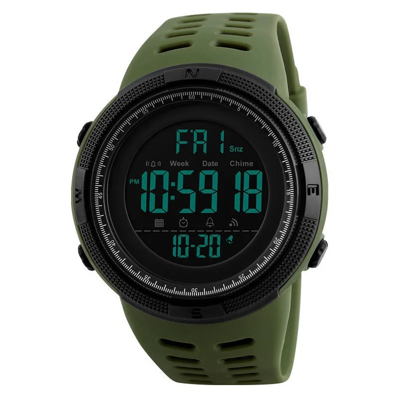 Relógio Esportivo Masculino Digital – Militar, Multifuncional e com Luz de LED