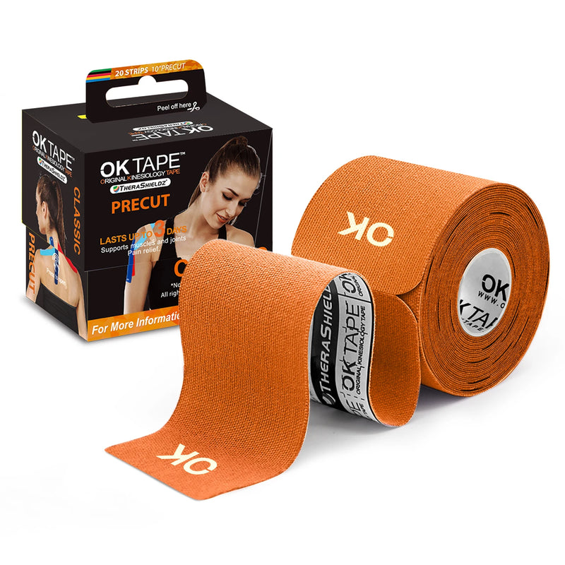 OK TAPE Kinesiology Tape - 5CM x 5M Precut (20 Tiras)