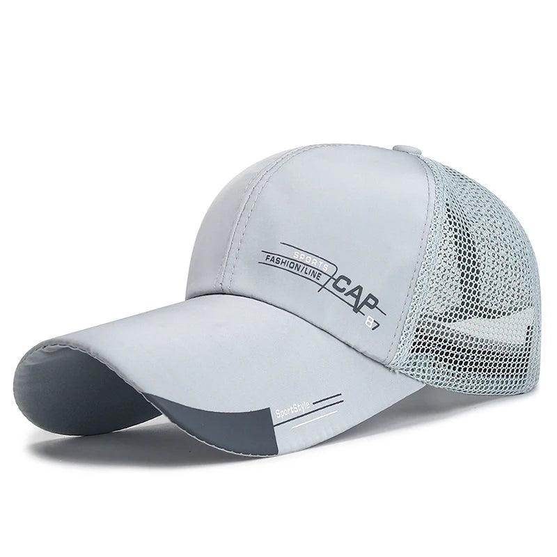 Boné de Sol Masculino e Feminino – Caps de Baseball com Aba Estendida, Estilo Simples, Tela de Algodão, Proteção Solar