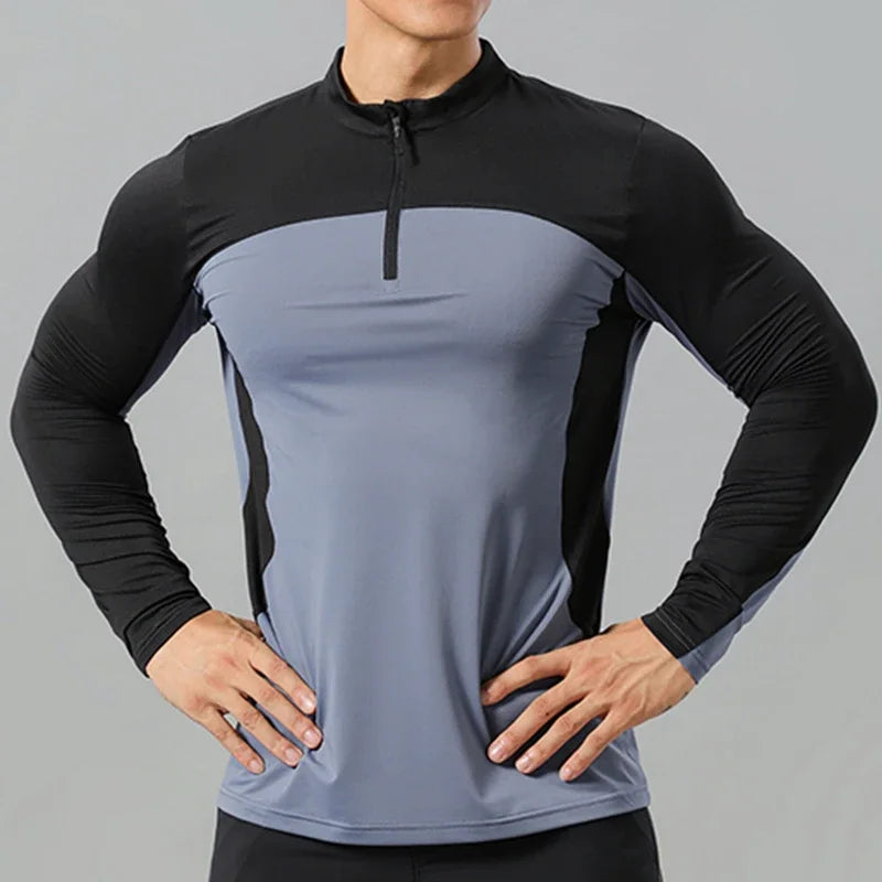 Camiseta Masculina de Manga Longa para Esportes ao Ar Livre – Secagem Rápida e Conforto em Alta Performance