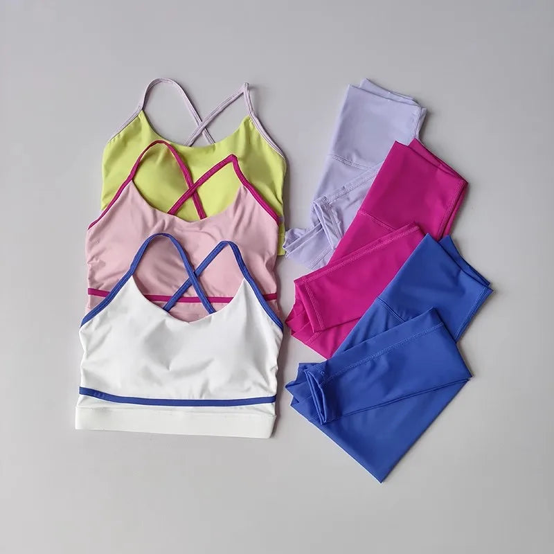 Conjunto Feminino de Yoga – Legging de Cintura Alta e Sutiã Esportivo para Treinos com Conforto e Estilo