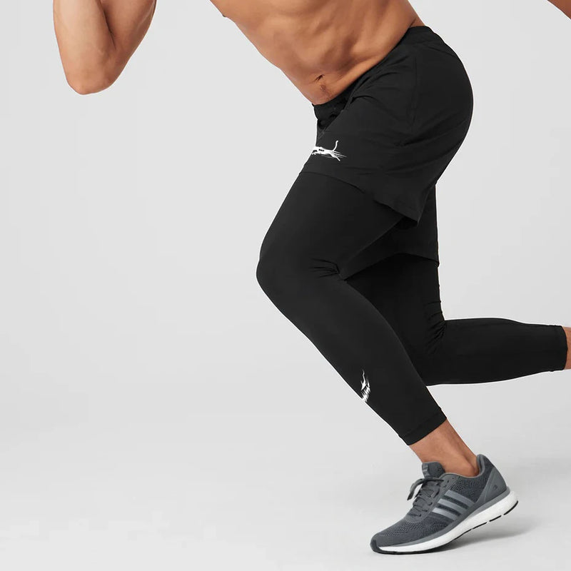 Calça Esportiva Masculina de Compressão – Secagem Rápida para Corrida, Treinos e Jogging
