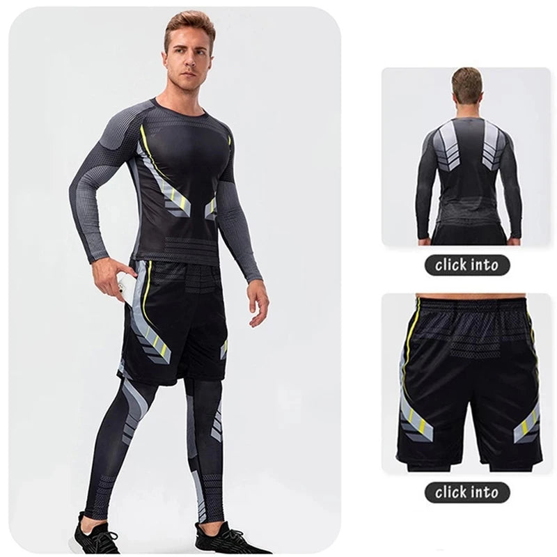 Calça Legging Masculina para Corrida e Treino – Compressão, Secagem Rápida, Fitness, Academia, Jogging e Esportes