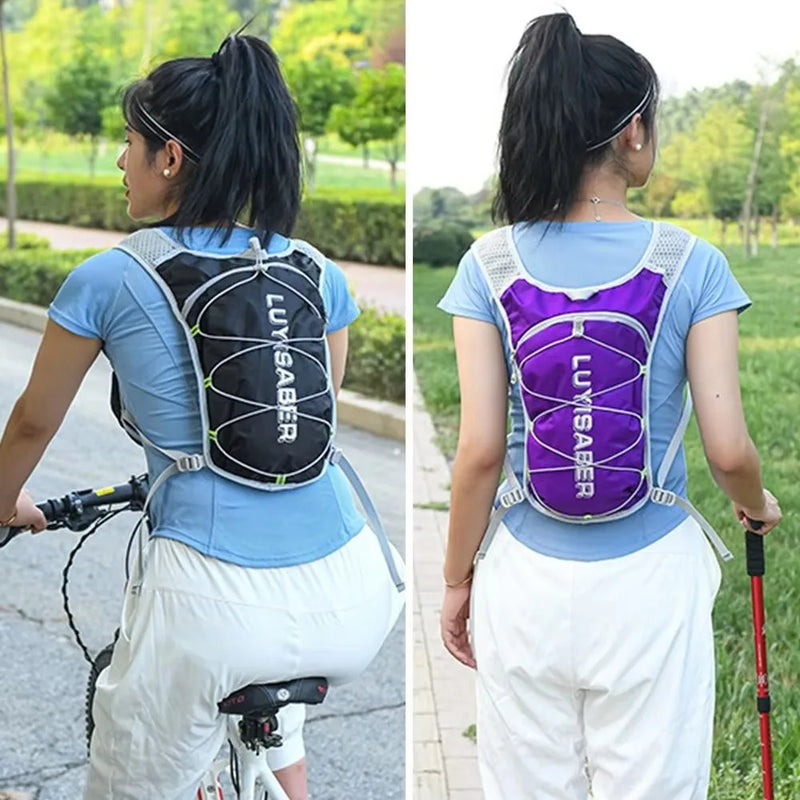 Mochila de Hidratação 2L para Maratona – Respirável, Refletiva e Ultra Leve para Corrida e Ciclismo